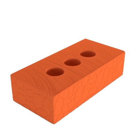 Алексеевский кирпич цокольный 1НФ полнотелый с тремя технологическими отверстиями кора дуба