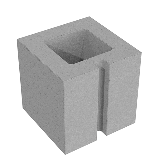 Стеновой полублок СБП 19 серый