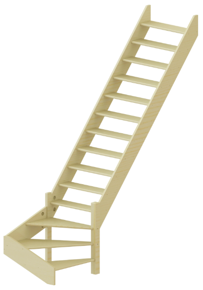 Лестница ЛС-14м без подступенков П бук (без поручня)