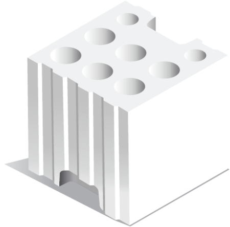 Блок силикатный пустотелый стеновой Novoblock Новоблок 250х250х250