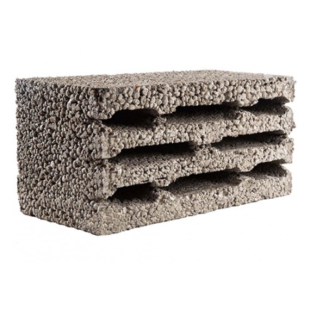 Блок керамзитобетонный 8-пустотный КСР-ПР-ПС-39-35-F50-850 Спектр Н