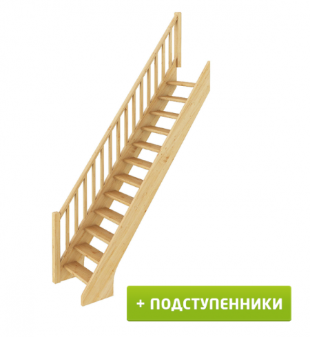 Лестница ЛС-10у с подступенками дуб