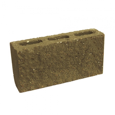 Блок перегородочный пустотелый Besser темно-коричневый на сером цементе