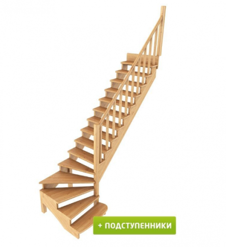 Лестница К-001м/8 с подступенками П бук