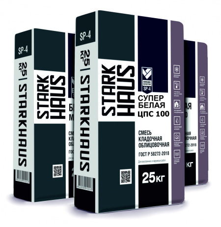 Смесь кладочная STARKHAUS ЦПС-100 ЗИМА супер белая 25 кг