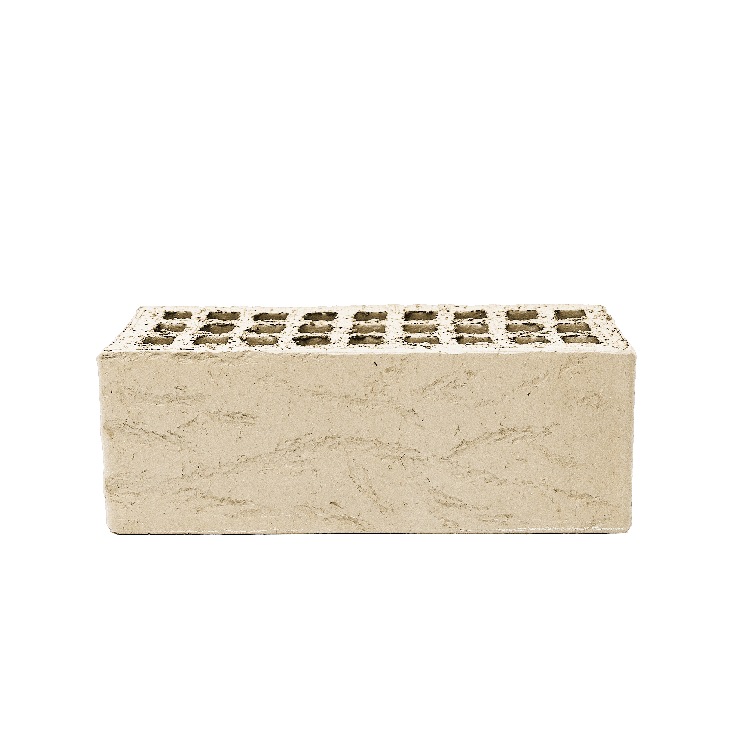 Ревдинский кирпич лицевой пустотелый 1НФ сливки кора дерева, оттенок А