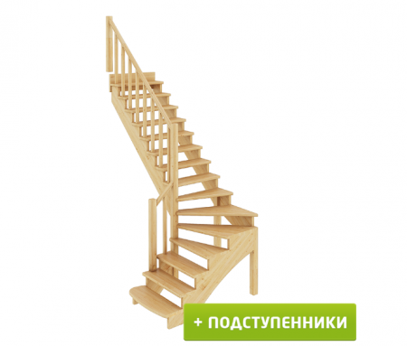 Лестница К-001м/4 с подступенками Л бук